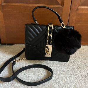 Aldo Black Crossbody Bag with Gold Accents